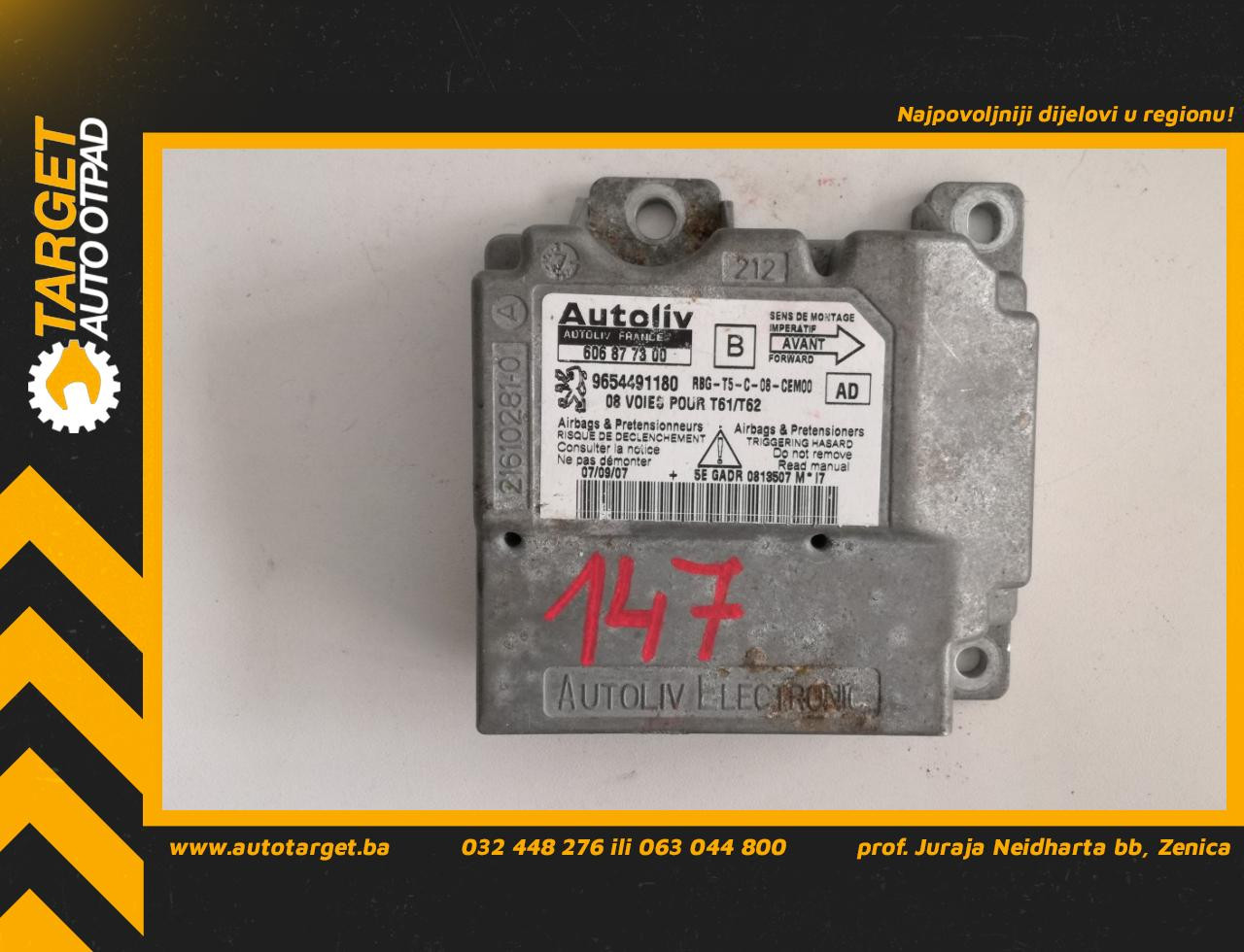 ELEKTRONIKA AIRBAGA PEUGEOT 307 > 01-05 606877300
