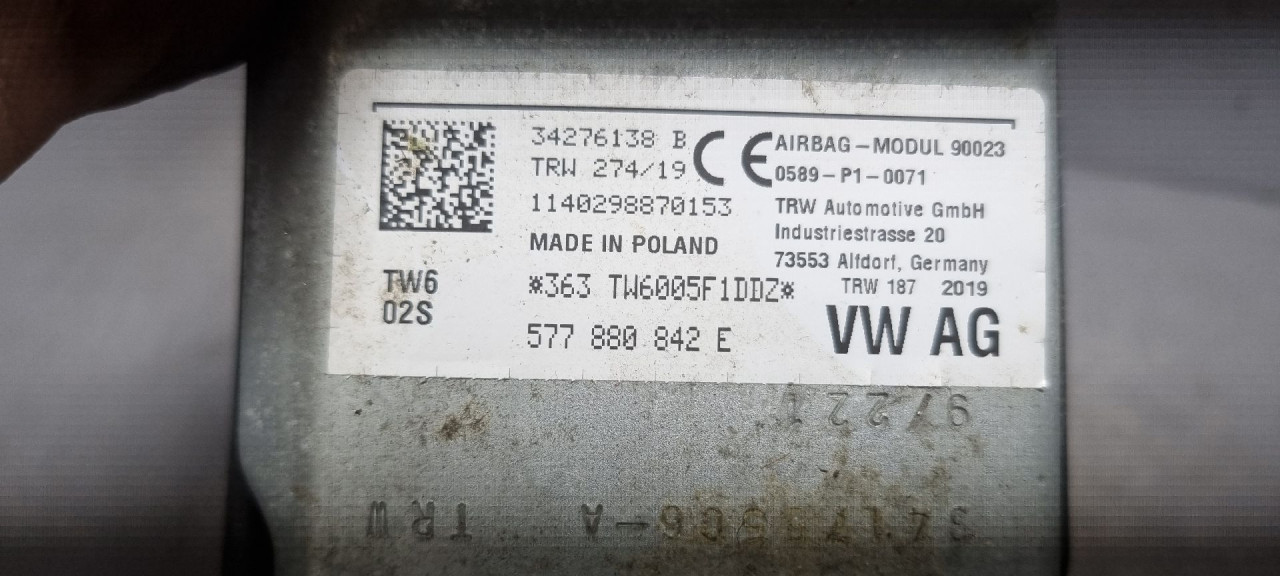 DIJELOVI AIRBAG NOGU SEAT ATECA > 16-20 577880842E