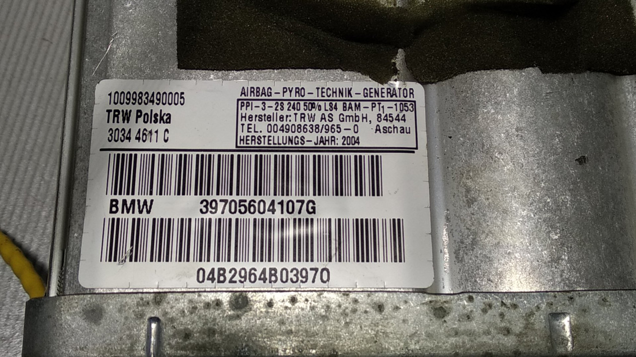 AIRBAG SUVOZACA BMW X3 (E83) > 04-07 39705604107G