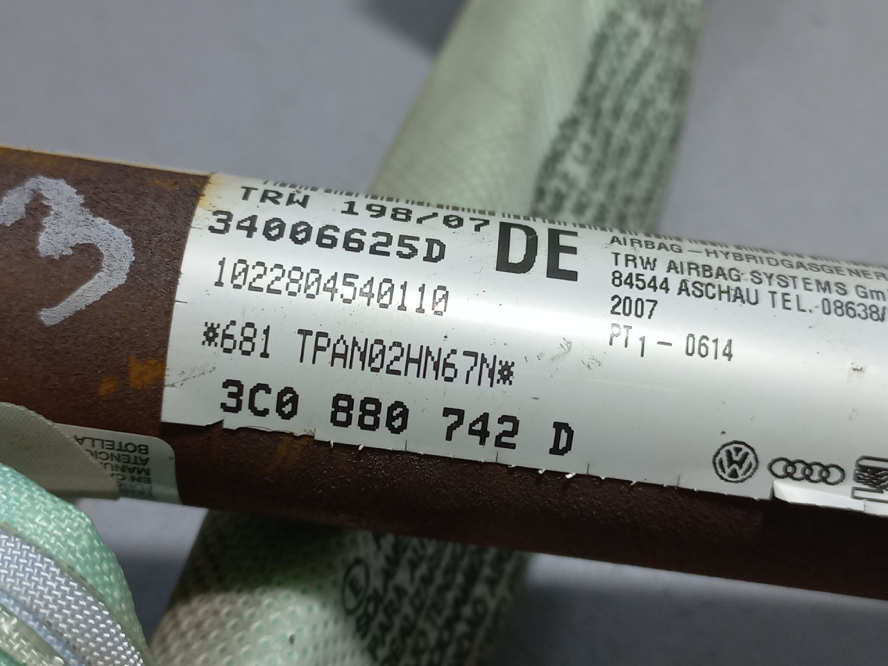 KROVNI AIRBAG VW PASSAT B6 > 05-10 3C0880742D