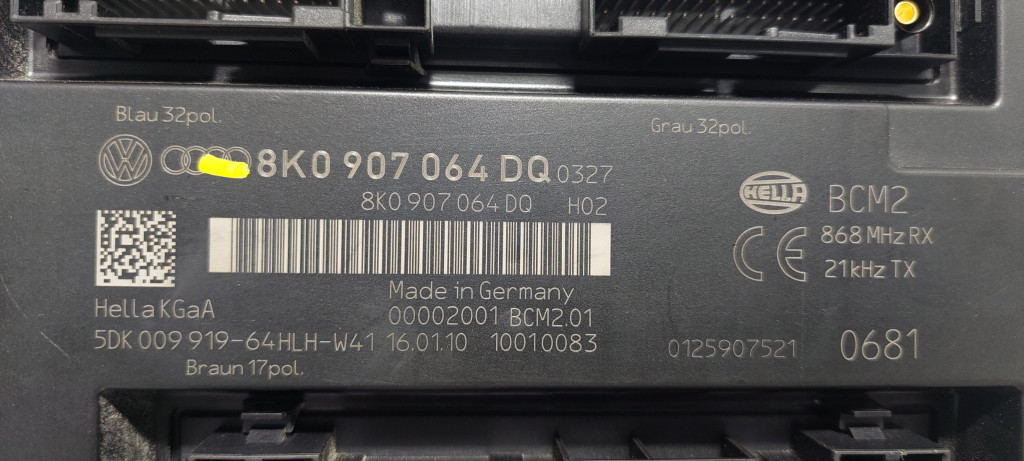 BCM ELEKTRONIKA AUDI A5 (8T) SPORTBACK > 07-11 8K0907064DQ