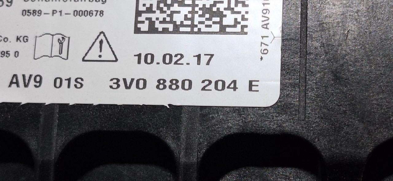 DIJELOVI AIRBAG SUVOZACA SKODA SUPERB > 13-15 3V0880204E