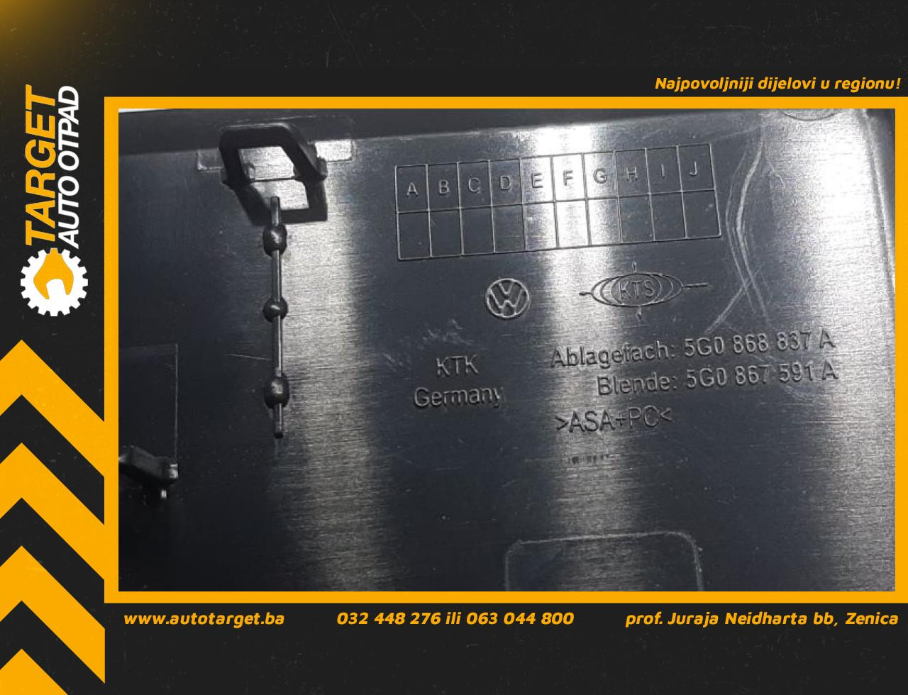DIJELOVI PLASTIKA VW GOLF 7 > 12-16 5G0868837A
