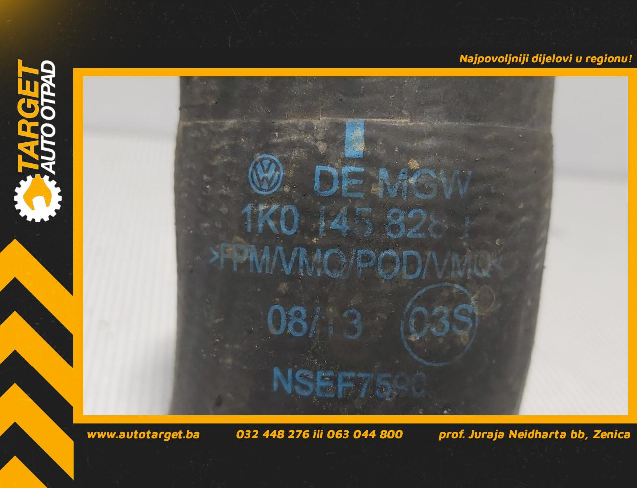 DIJELOVI CRIJEVO INTERKULERA VW CADDY > 10-15 1.6 1K0145828
