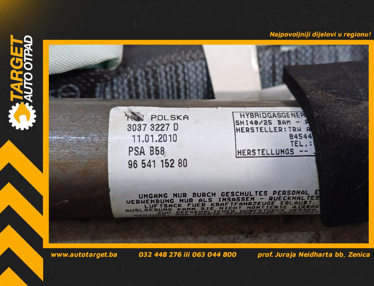 DIJELOVI KROVNI AIRBAG CITROEN C4 PICASSO > 10-13 1.6 9654115280