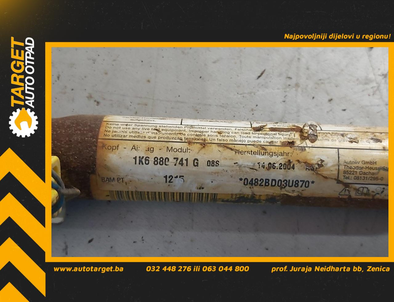 DIJELOVI KROVNI AIRBAG VW GOLF 5 > 03-08 1K6880741G