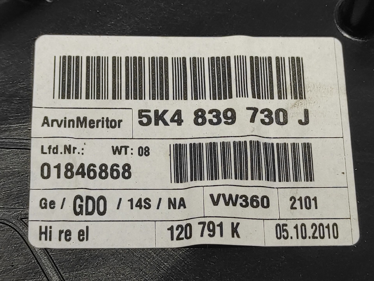 DIJELOVI ELEKTRO PODIZAC STAKLA VW GOLF 6 > 08-12 5K4839730J