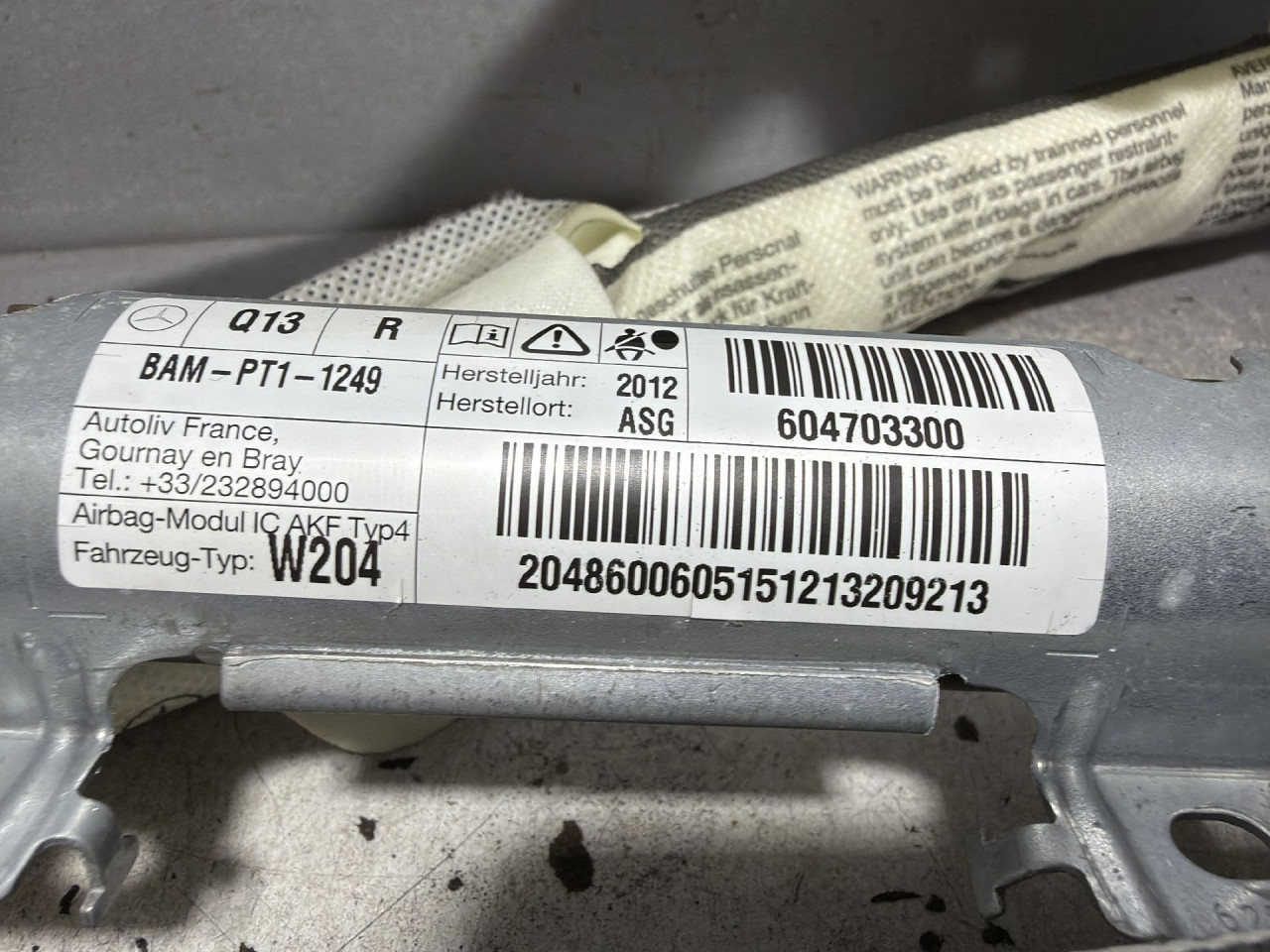 KROVNI AIRBAG MERCEDES C KLASA (W204/S204) > 10-11 2048600605