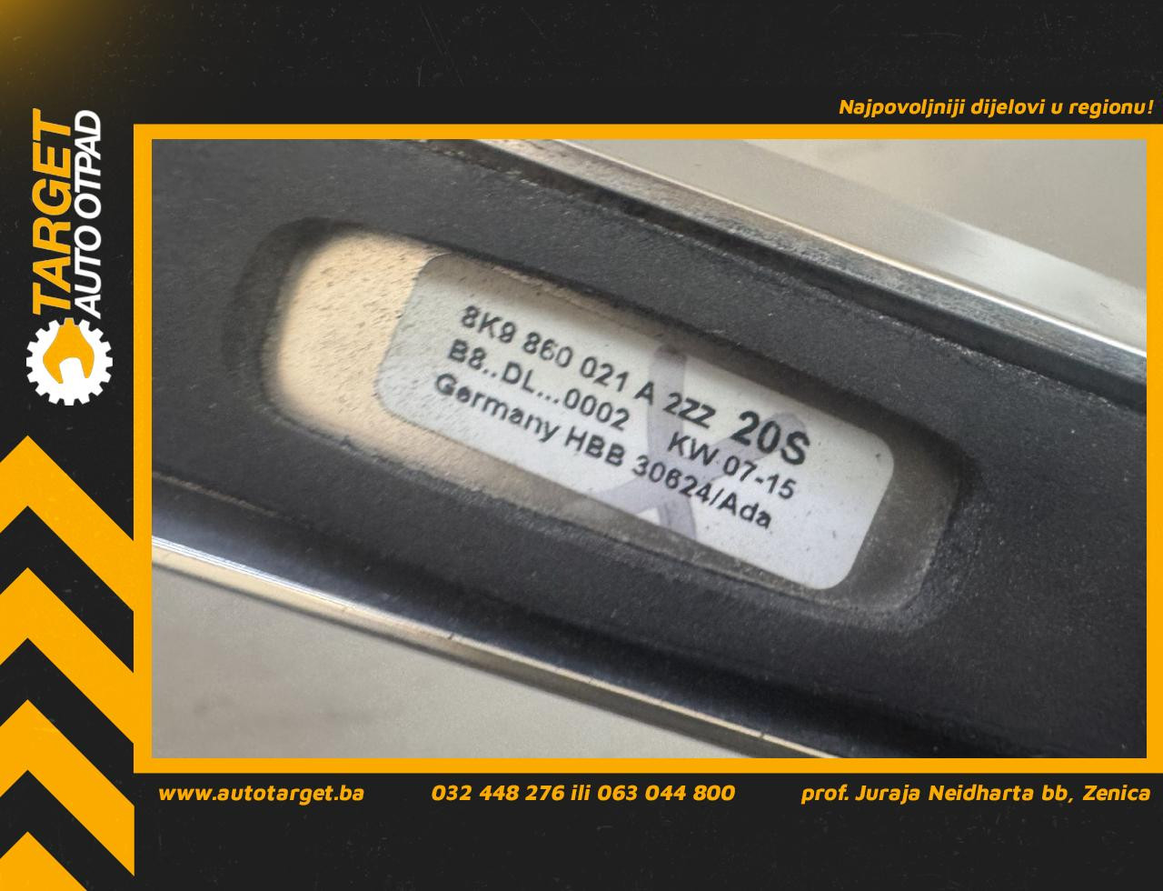 DIJELOVI KROVNI NOSAC AUDI A4 (B8) > 12-15 2.0 8K9860021A