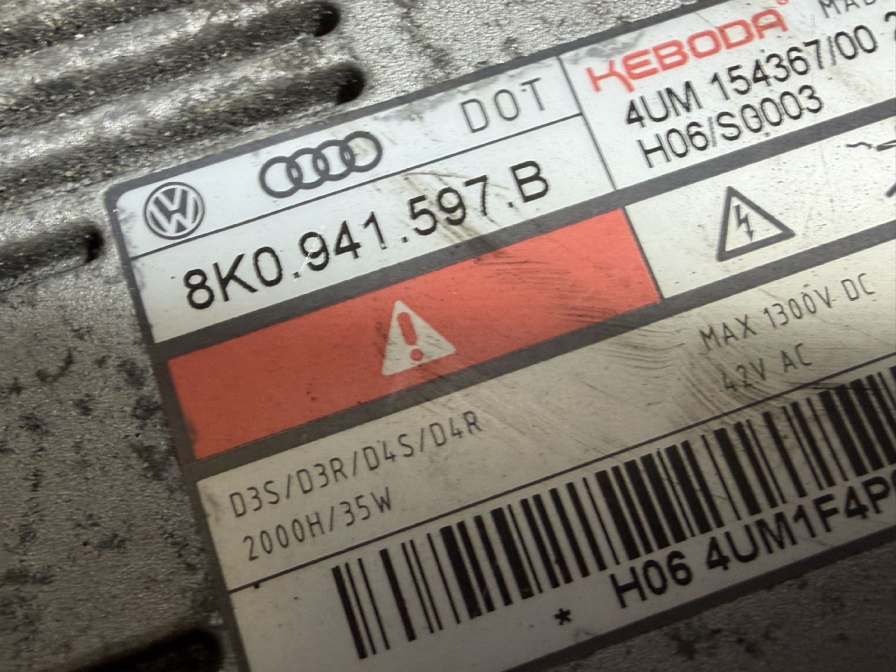 DIJELOVI BALAST FARA AUDI Q5 > 12-16 2.0 8K0941597B