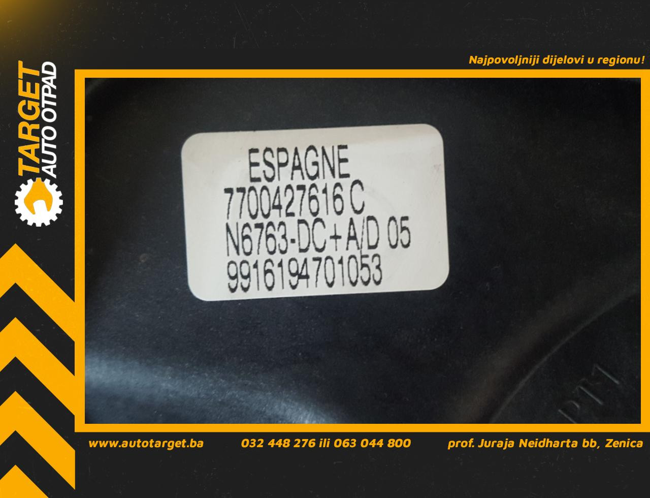 DIJELOVI AIRBAG VOLANA RENAULT MEGANE > 99-02 7700427616C