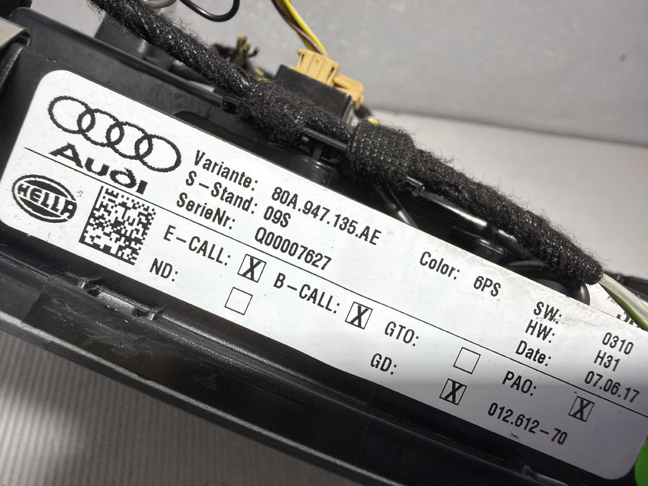 RASVJETA U KABINI AUDI Q5 (FY) > 17 - 20  80A947135AE