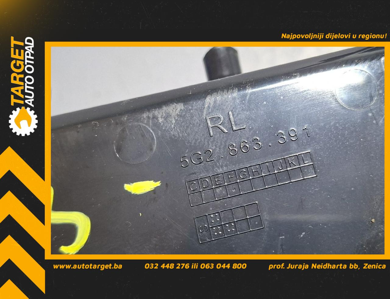 DIJELOVI PEPELJARA VW GOLF 7 > 12-16 1.6 5G2863391
