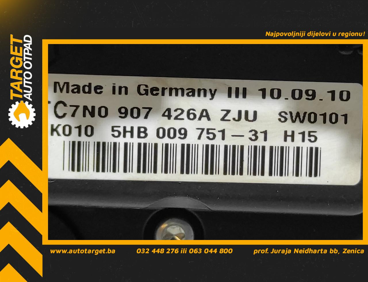 DIJELOVI PREKIDACI KLIME VW TOURAN > 06-10 7N0907426A