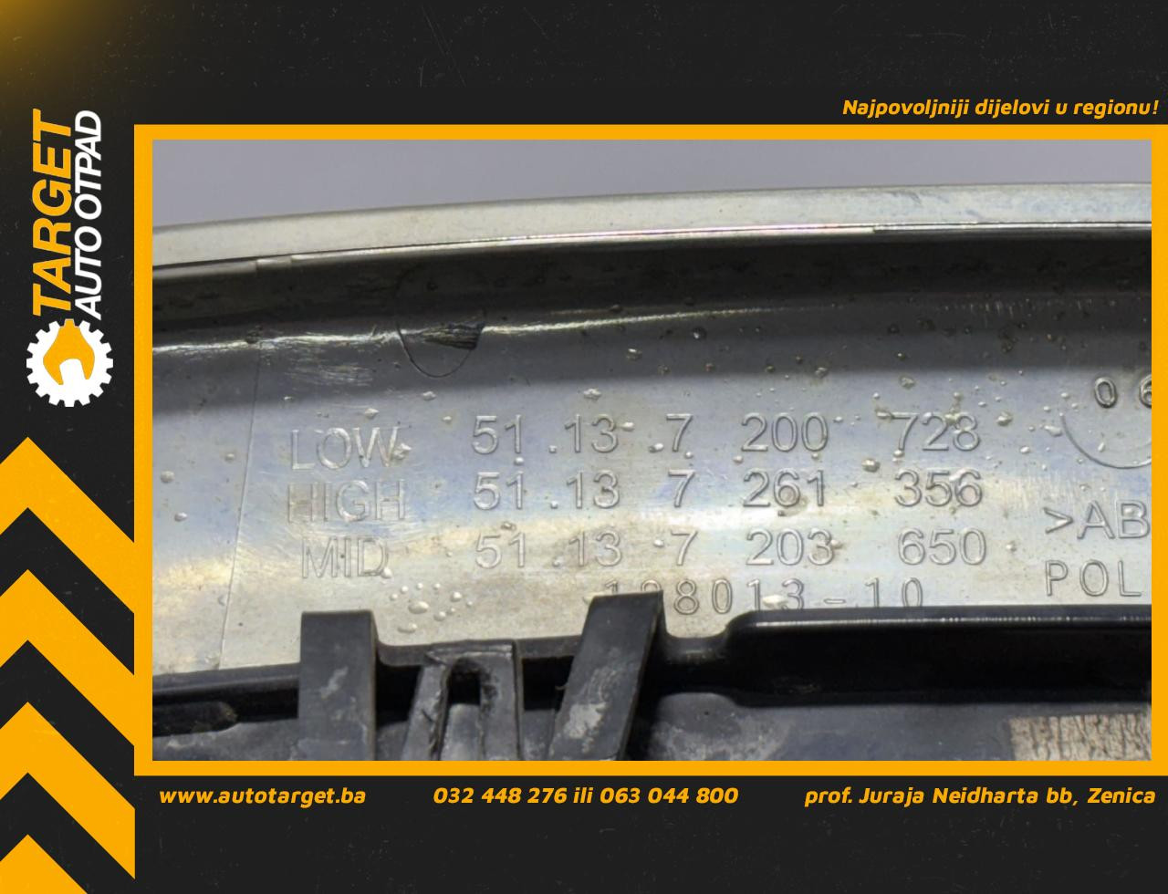 RESETKA BRANIKA BMW SERIJA 5 (F10/F11) > 10-13 51137200728