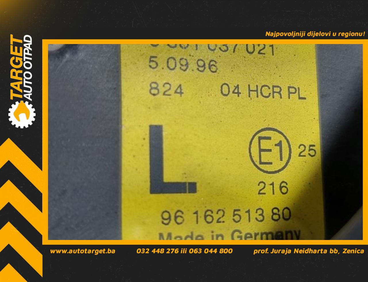 DIJELOVI FAR PEUGEOT 406 > 95-99 9616251380
