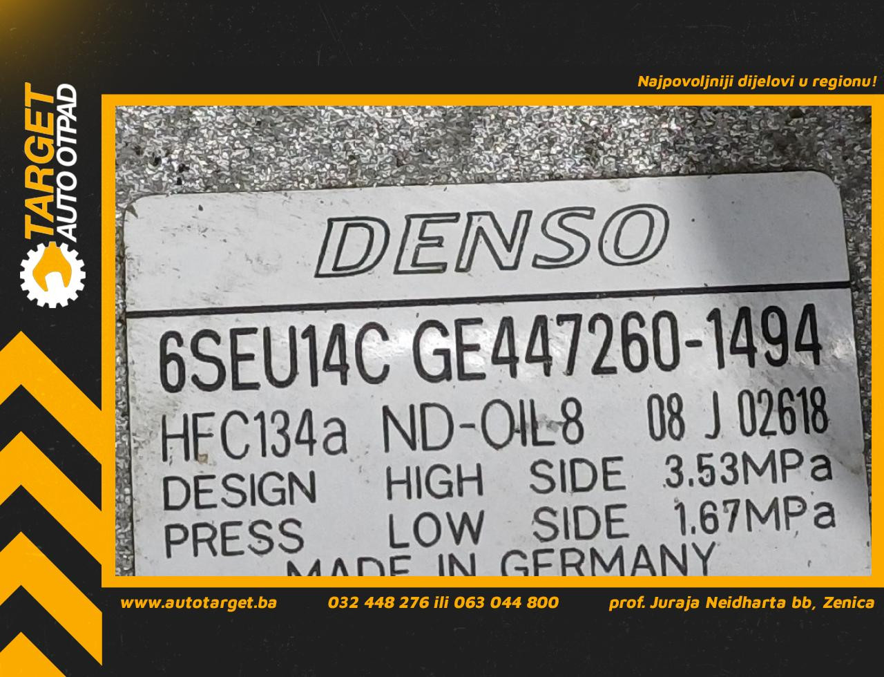 KOMPRESOR KLIME TOYOTA AURIS > 07-10 GE4472601494