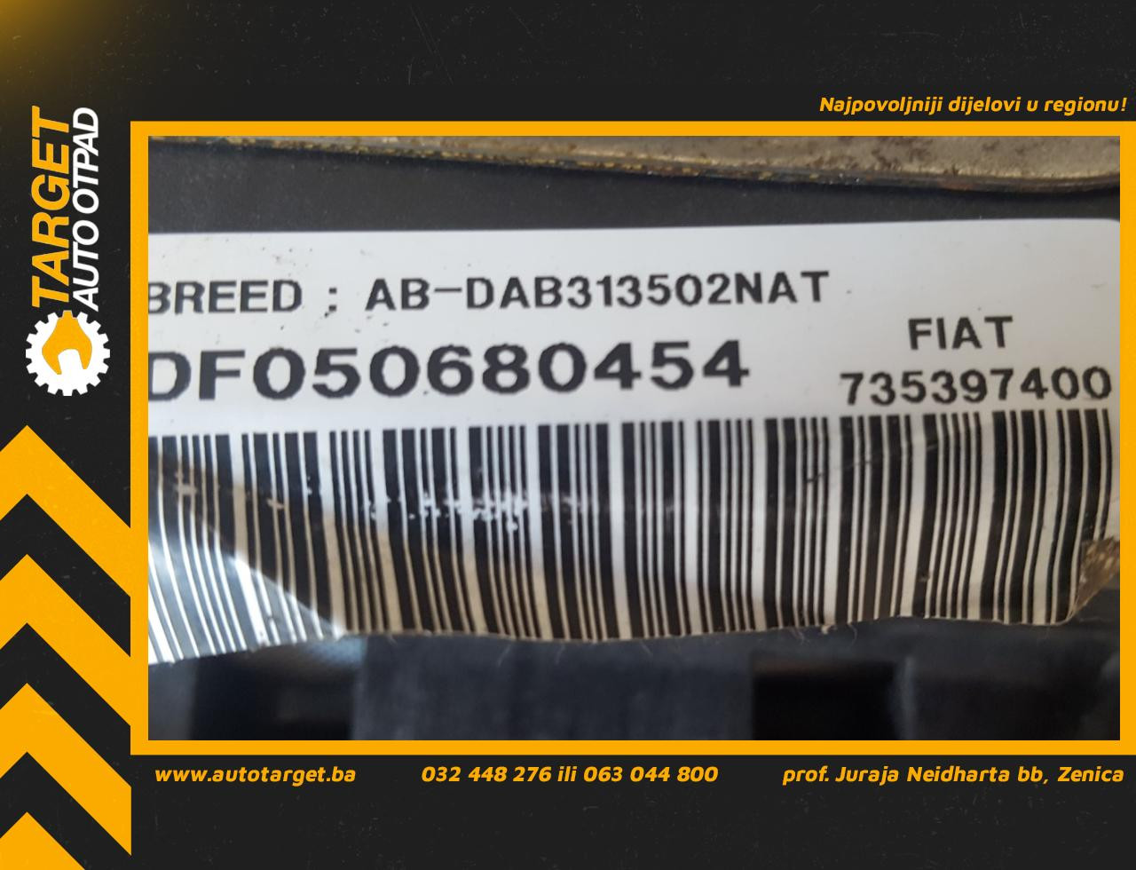 DIJELOVI AIRBAG VOLANA FIAT STILO > 01-10 735397400