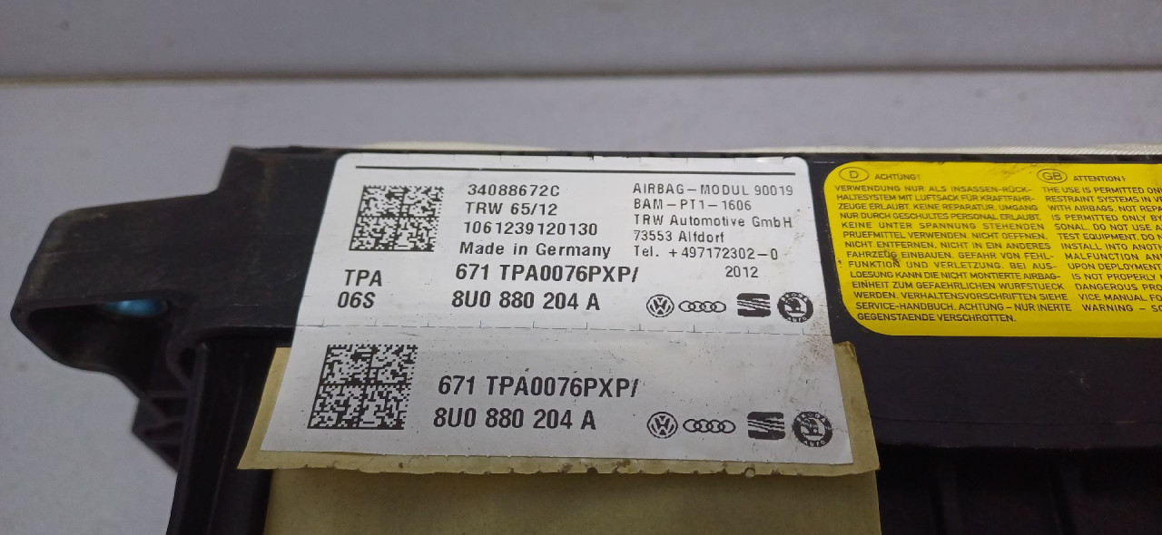 AIRBAG SUVOZACA AUDI Q3 > 11-15 8U0880204A