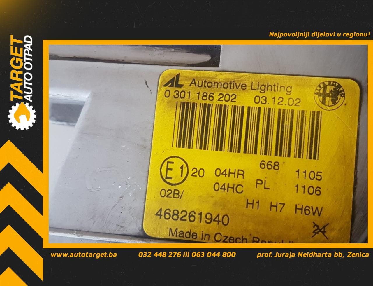 DIJELOVI FAR ALFA ROMEO 147 > 00-05 AA340014 468261940