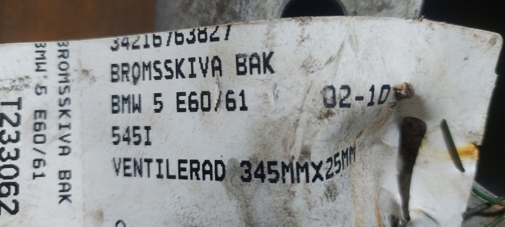 KOCIONI DISK BMW SERIJA 5 (E60/E61) > 03-07 34216763827