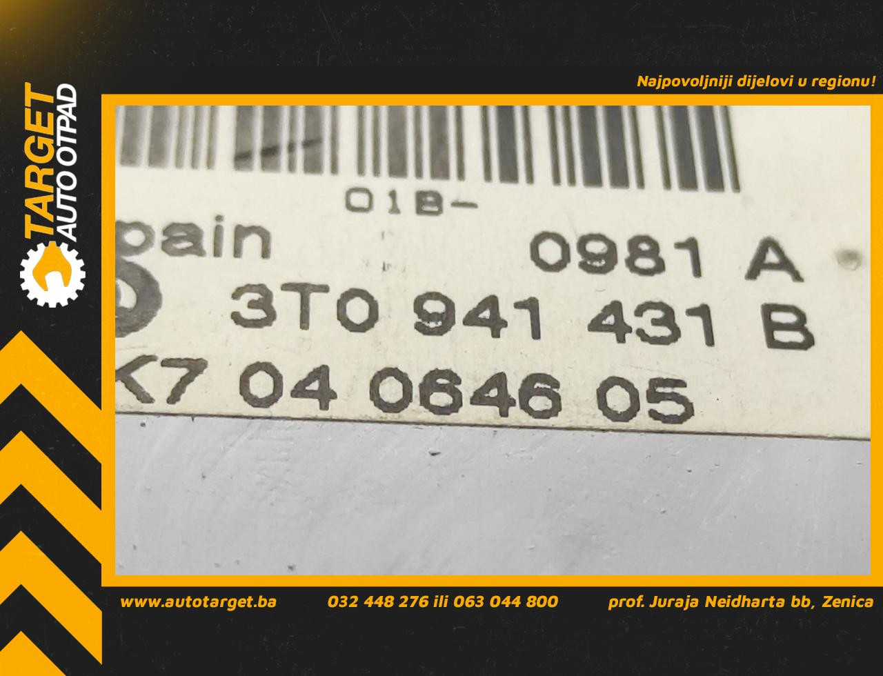 DIJELOVI PREKIDACI SVJETLA SKODA SUPERB > 08-13 3T0941431B
