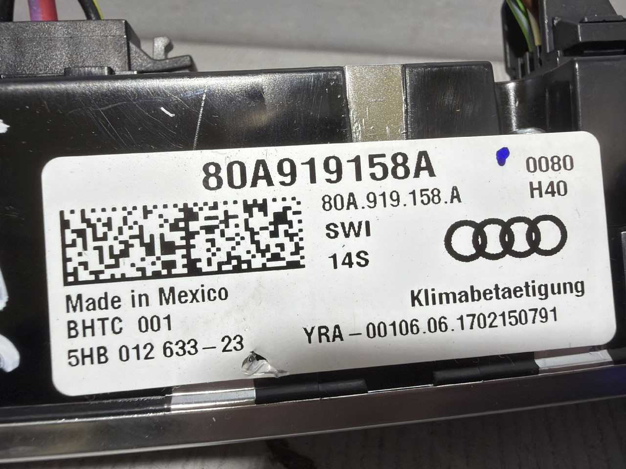 DIJELOVI PREKIDACI KLIME AUDI Q5 (FY) > 17 - 20  3.0 80A919158A