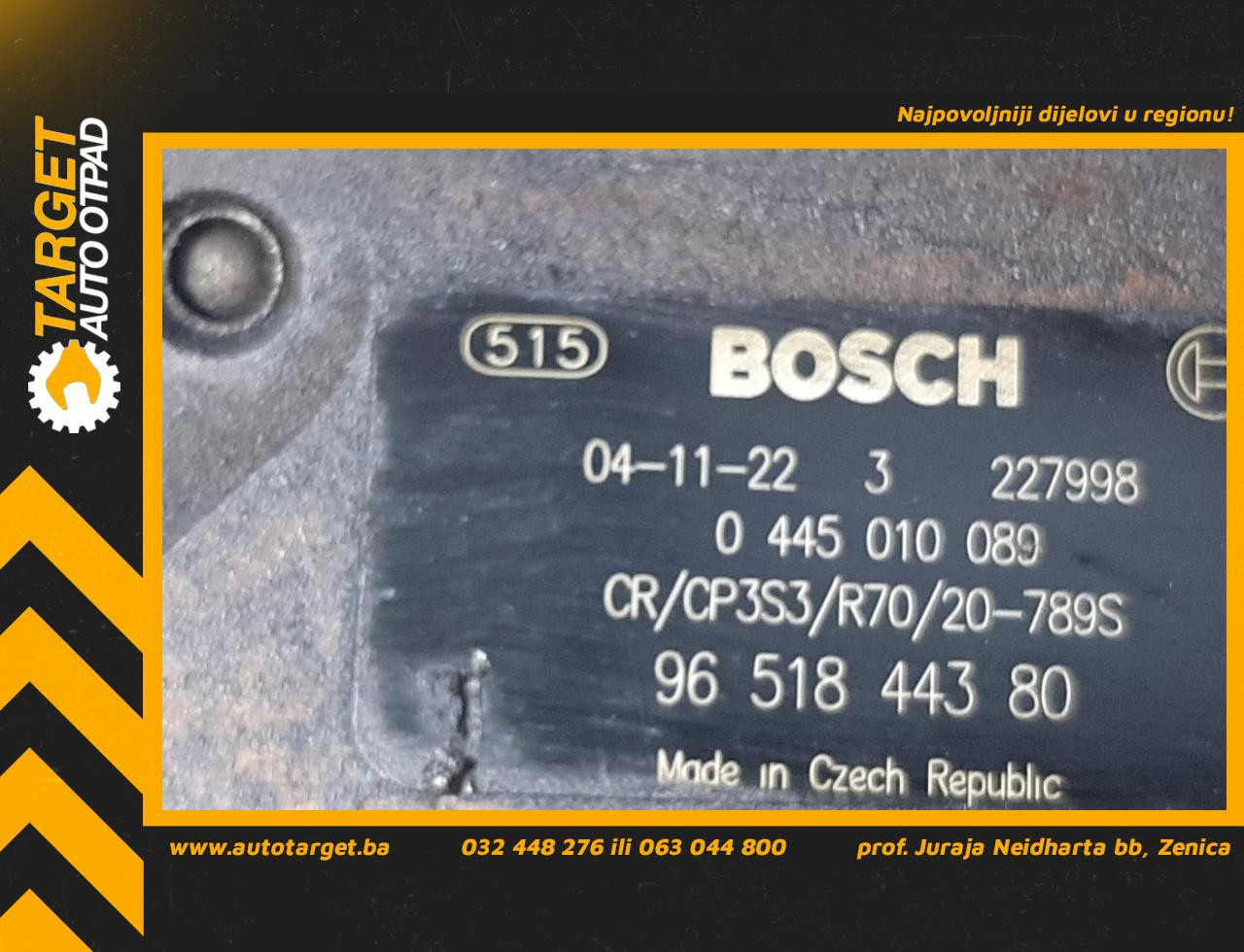 PUMPA VISOKOG PRITISKA CITROEN XSARA PICASSO > 04-12 9651844380