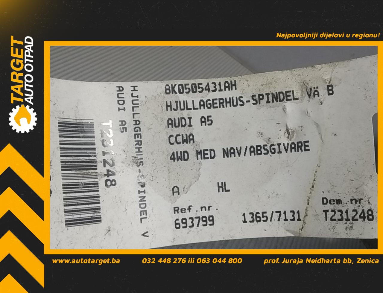 DIJELOVI GLAVCINA AUDI A4 (B8) > 12-15 8K0505431AH