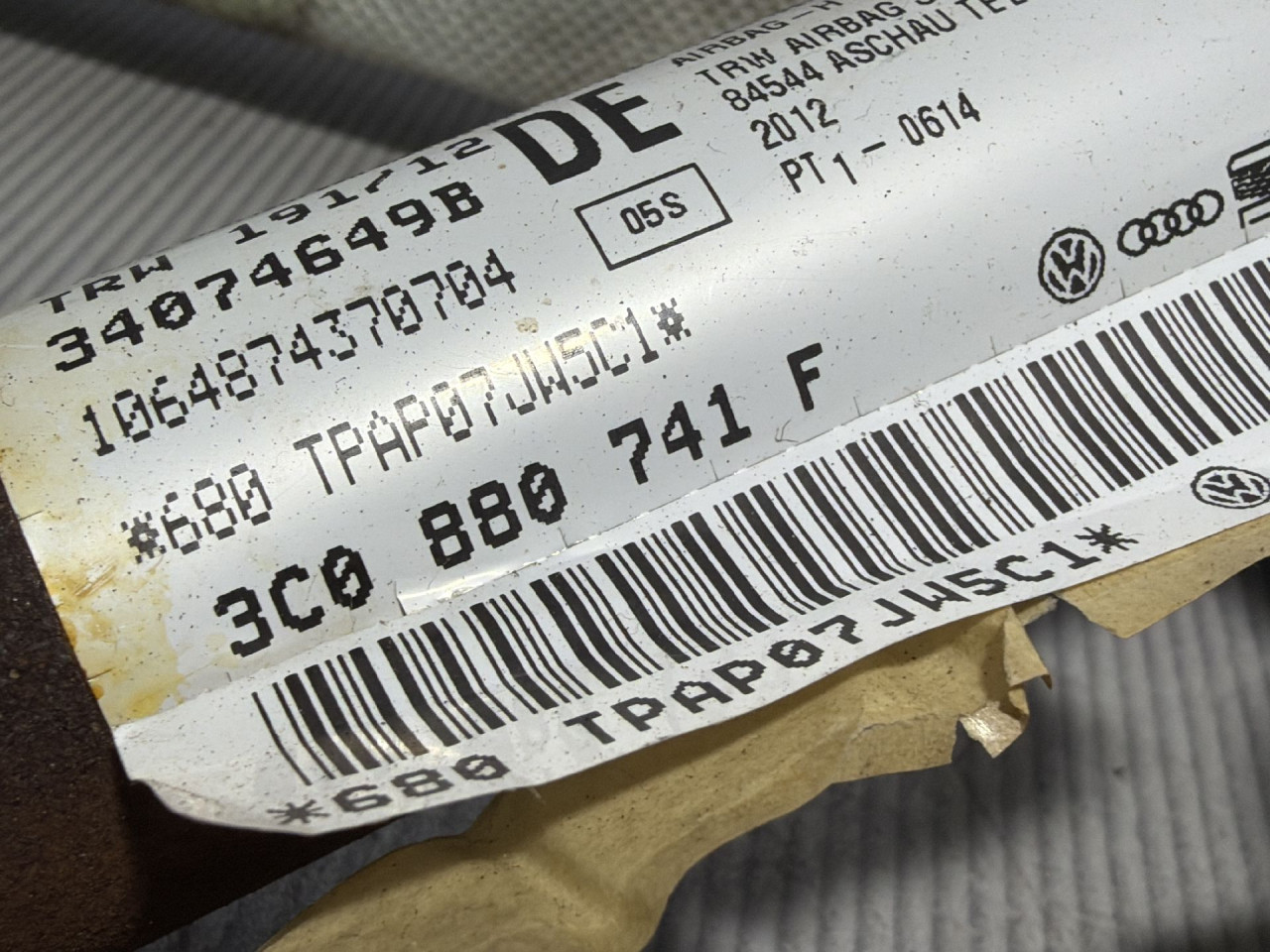 DIJELOVI KROVNI AIRBAG VW PASSAT B7 > 10-14 2.0 3C0880741F
