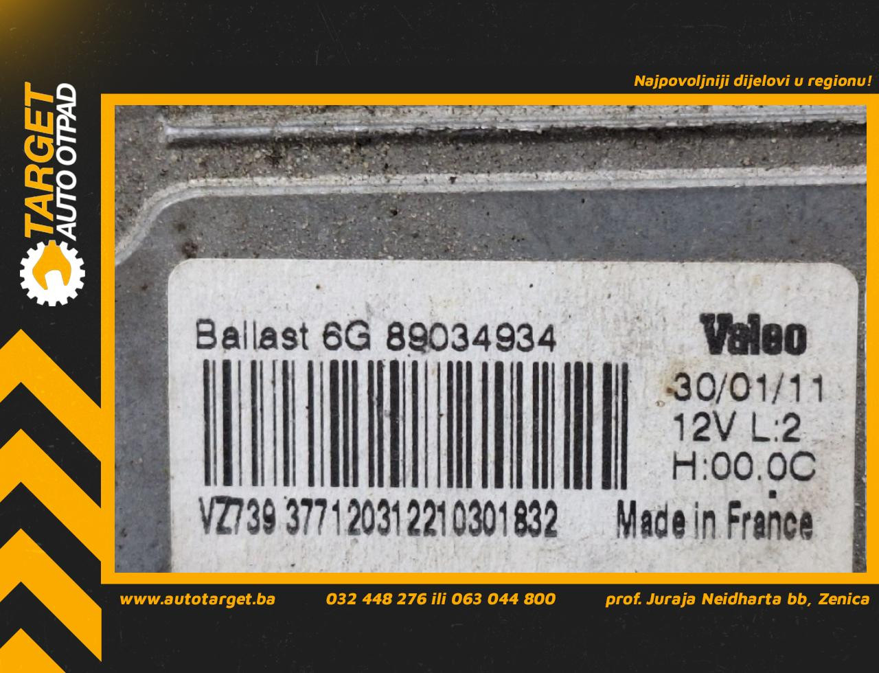 DIJELOVI BALAST FARA PEUGEOT 508 > 11-14 1.6 89034934