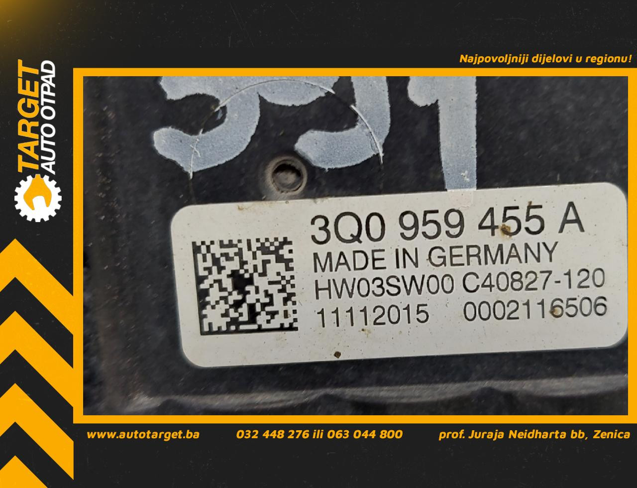 DIJELOVI VENTILATOR VW PASSAT B8 > 14-19 3Q0959455A