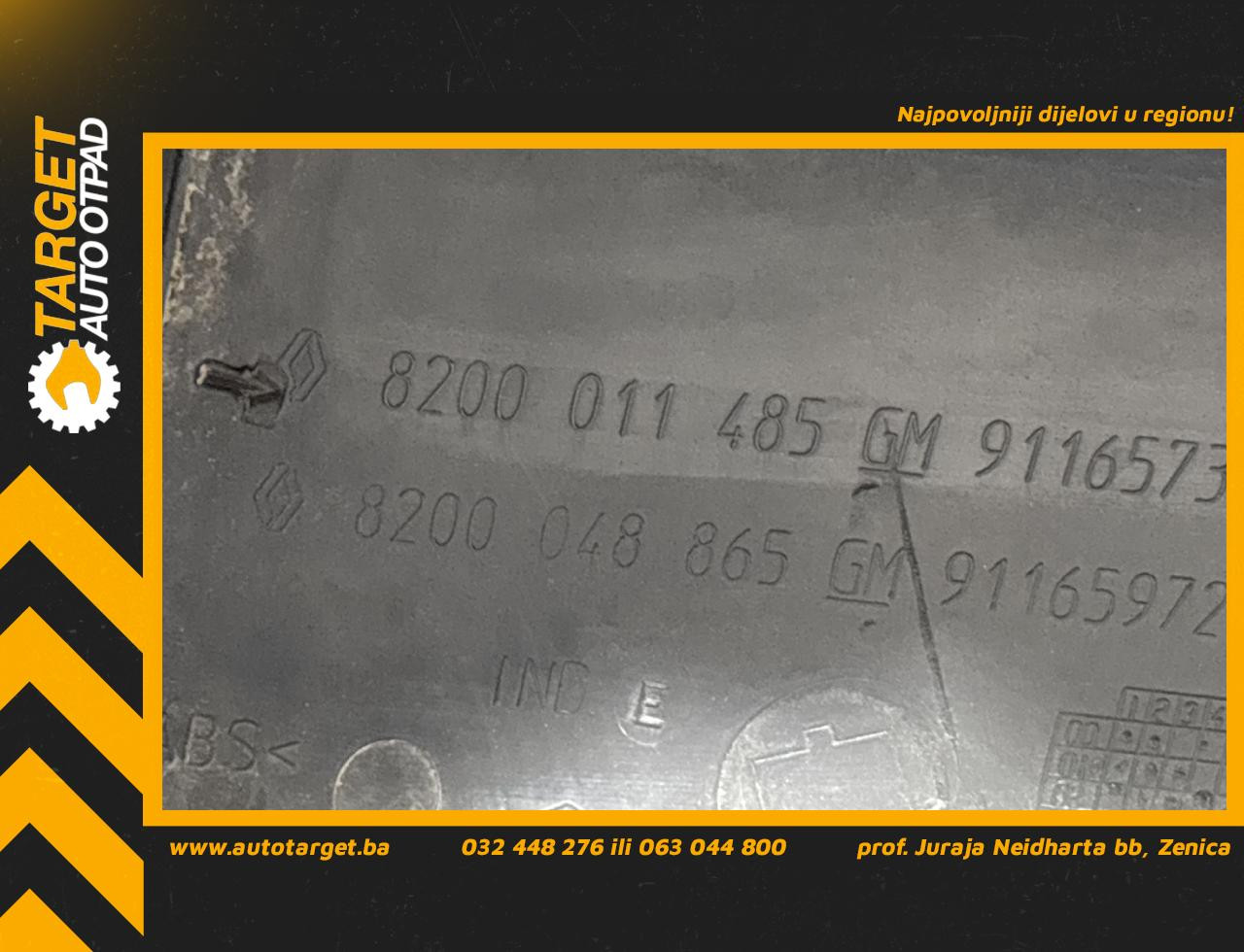 DIJELOVI ZADNJI DIO BRANIKA OPEL VIVARO > 07-14 2.5 8200011485
