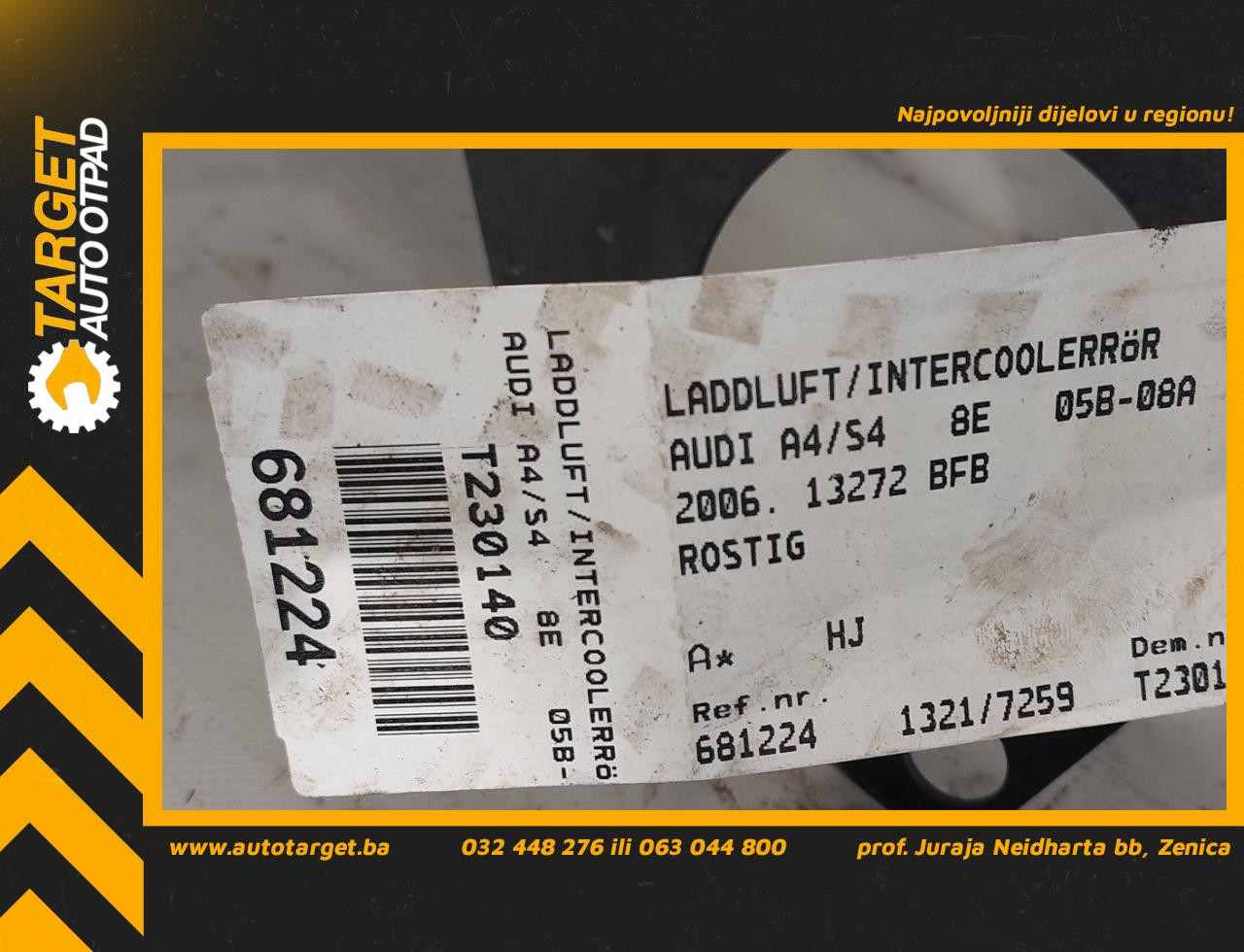 DIJELOVI CRIJEVO INTERKULERA AUDI A4 (B7) > 04-07