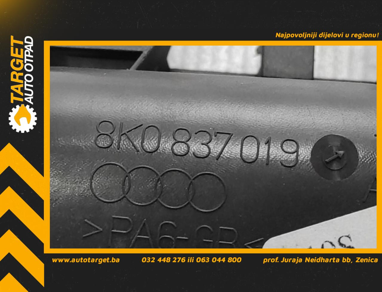 UNUTRASNJA RUCKA VRATA AUDI A4 (B8) > 07-11 8K0837019A