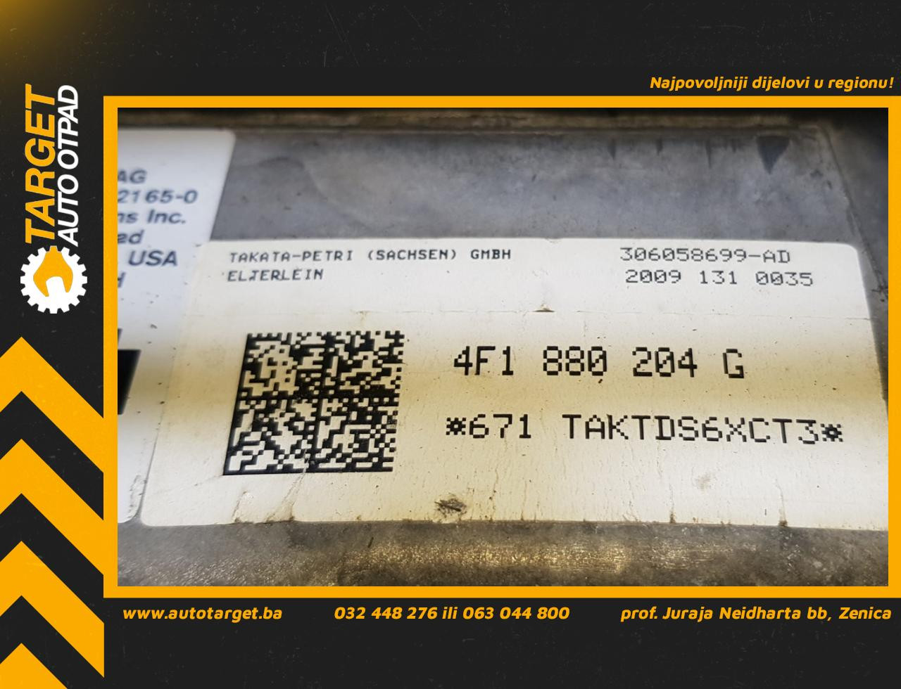 DIJELOVI AIRBAG SUVOZACA AUDI A6 > 08-11 4F1880204G