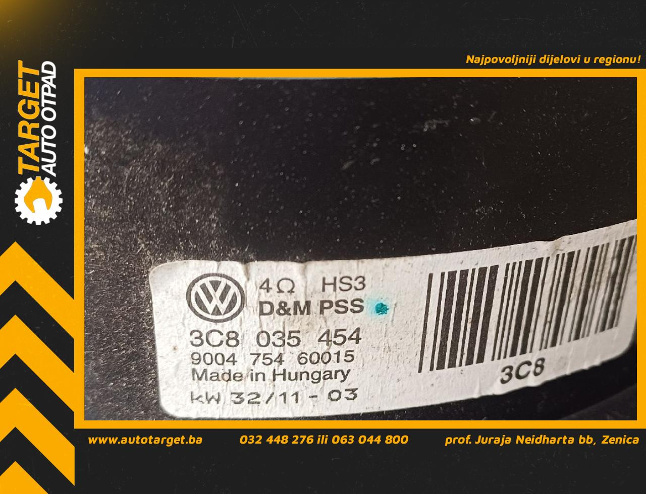 DIJELOVI ZVUCNIK VW PASSAT B7 > 10-14 1.6 3C8035454