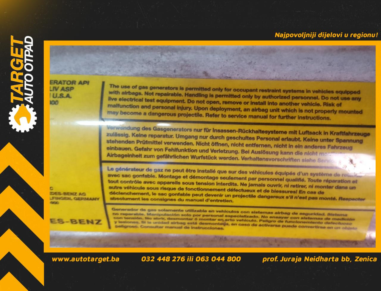 AIRBAG SUVOZACA MERCEDES VITO (W638) V KLASA > 95-03 7118113900