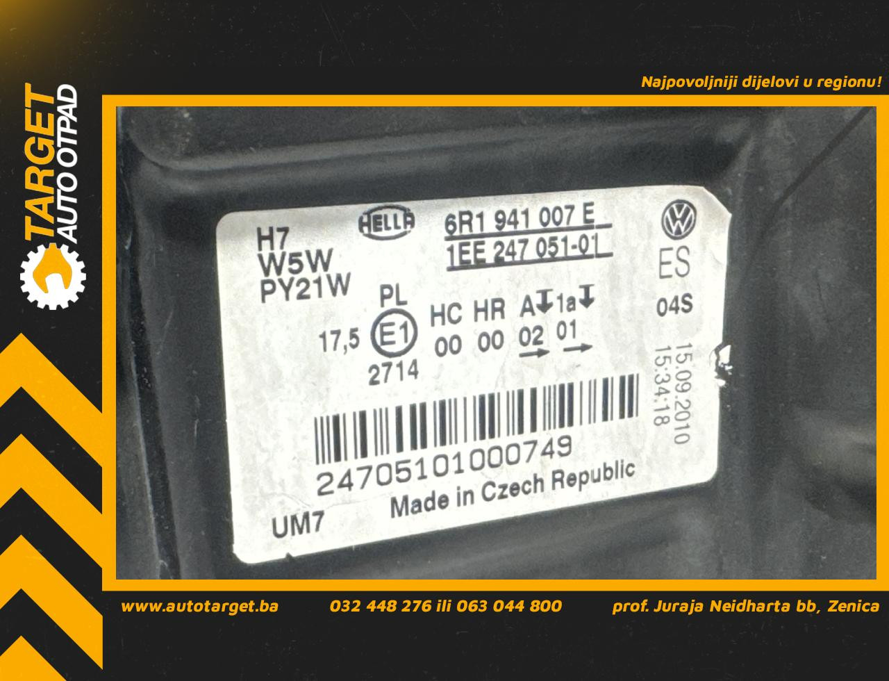 DIJELOVI FAR VW POLO > 09-14 6R1941007E