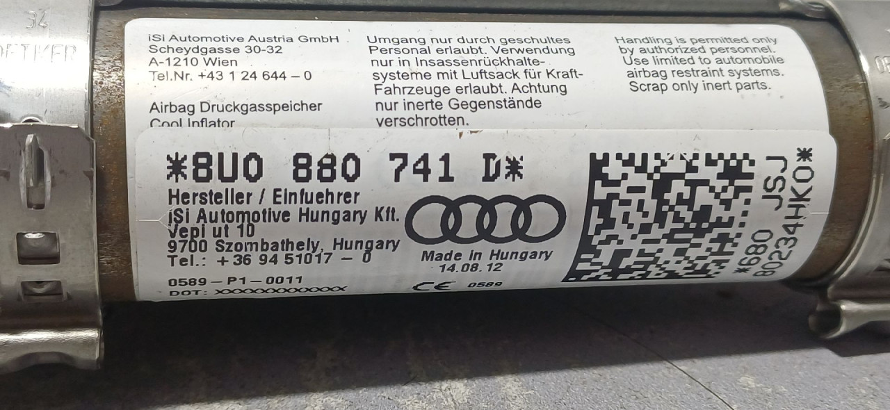 DIJELOVI KROVNI AIRBAG AUDI Q3 > 11-15 8U0880741D