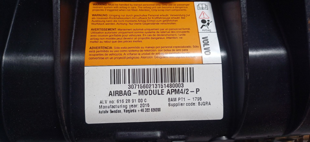 AIRBAG SUVOZACA VOLVO S60/V60 > 14 - 19 30715602
