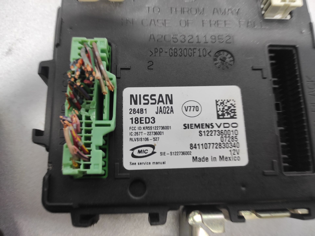 BCM ELEKTRONIKA NISSAN ALTIMA > 07-12 284B1JA02A