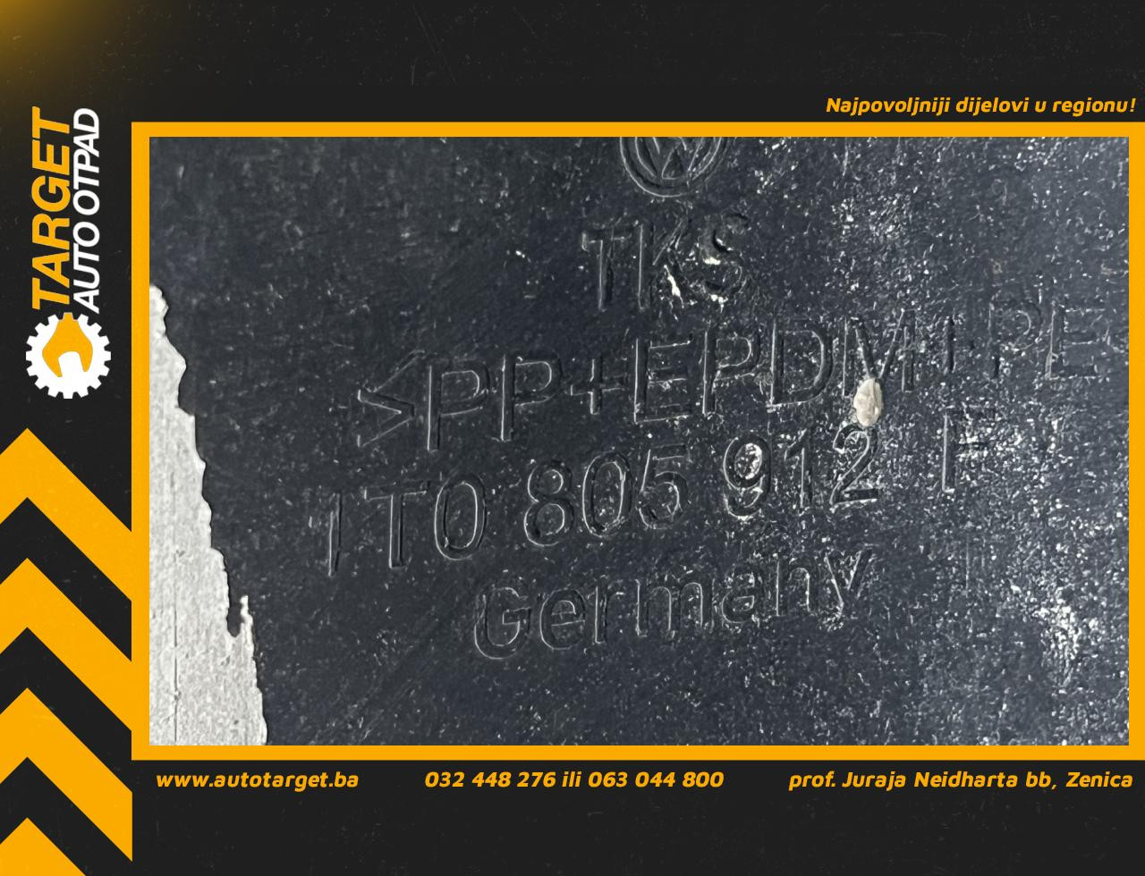 DIJELOVI UNUTRASNJI BLATOBRAN VW CADDY > 03-10 2.0 1T0805912F