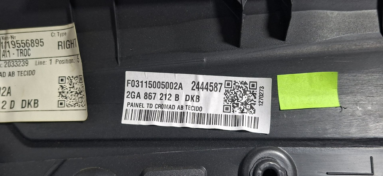 DIJELOVI TAPACIRUNG VRATA VW T-ROC > 17- 1.0 2GA867212B