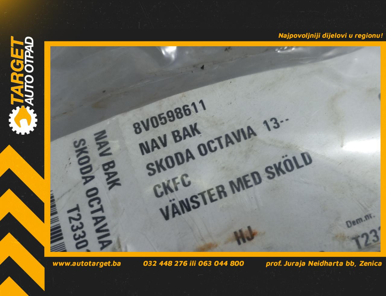 DIJELOVI LEZAJ TOCKA SKODA OCTAVIA > 13-16 8V0598611