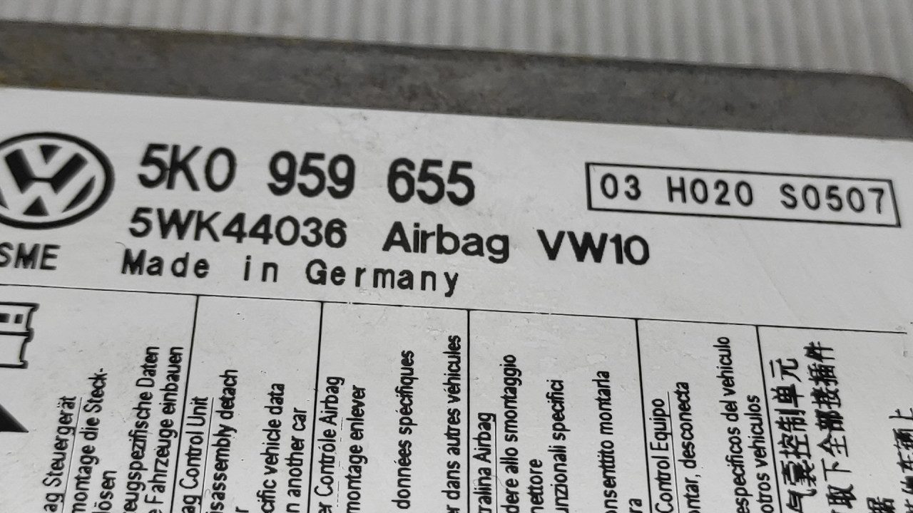 ELEKTRONIKA AIRBAGA VW GOLF 6 > 08-12 5K0959655