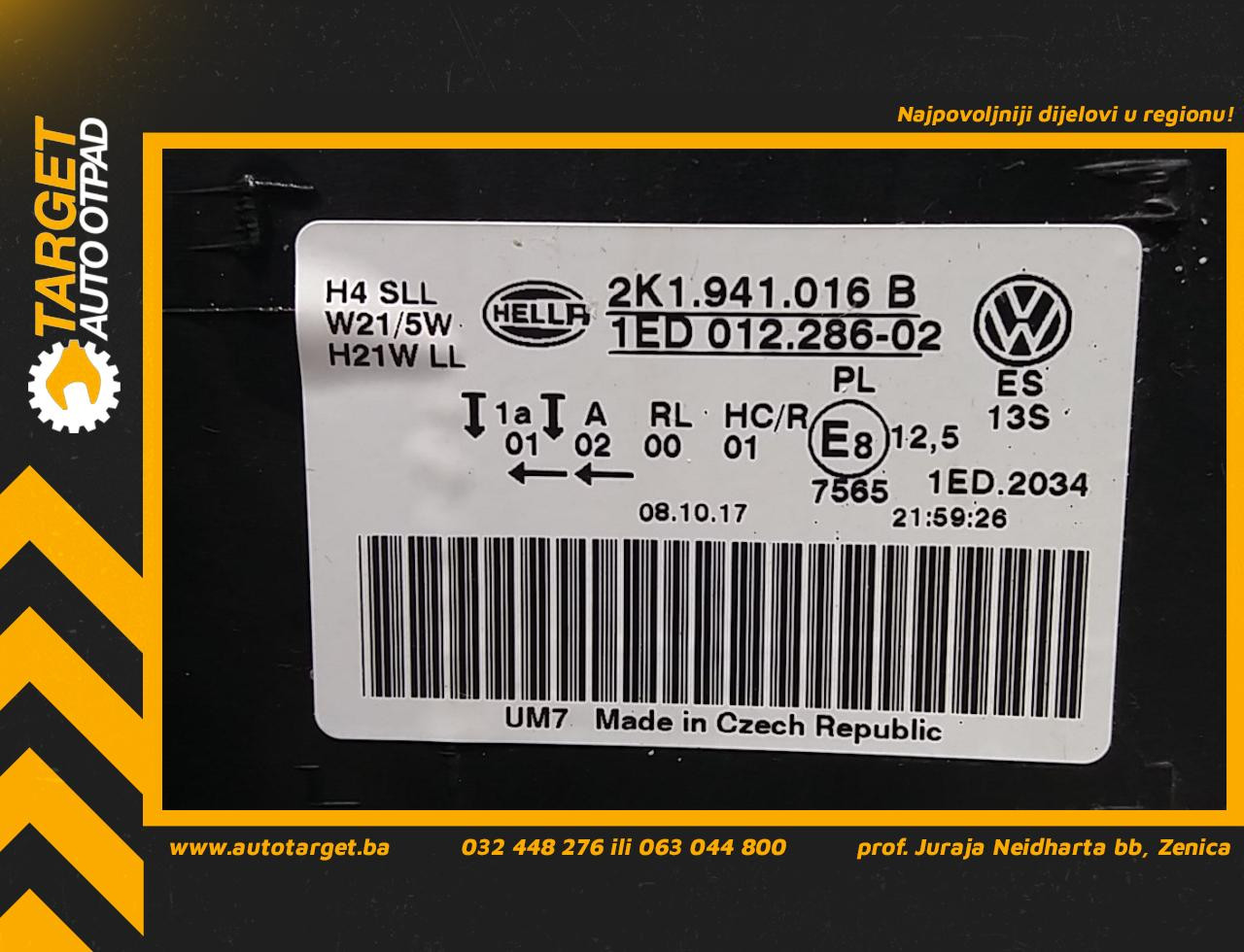 DIJELOVI FAR VW CADDY > 15-20 2K1941016B