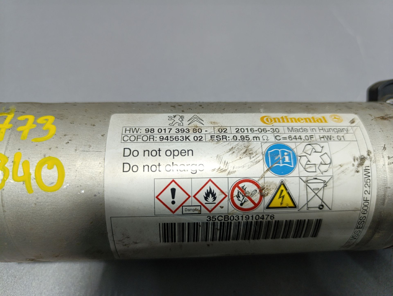 KONDENZATOR START-STOP PALJENJA PEUGEOT 308 > 13-17 9801739380