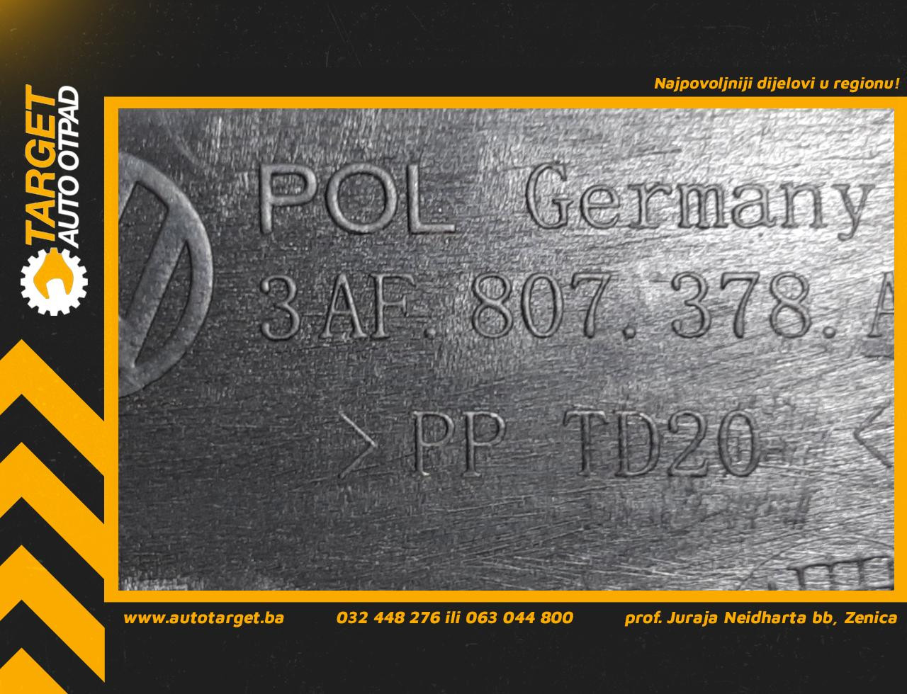 POTPORA ZADNJEG BRANIKA VW PASSAT B7 > 10-14 3AF807378A