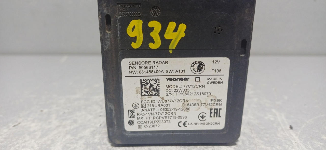 DIJELOVI RADAR SENZOR ALFA ROMEO STELVIO > 17- 2.9 50568117